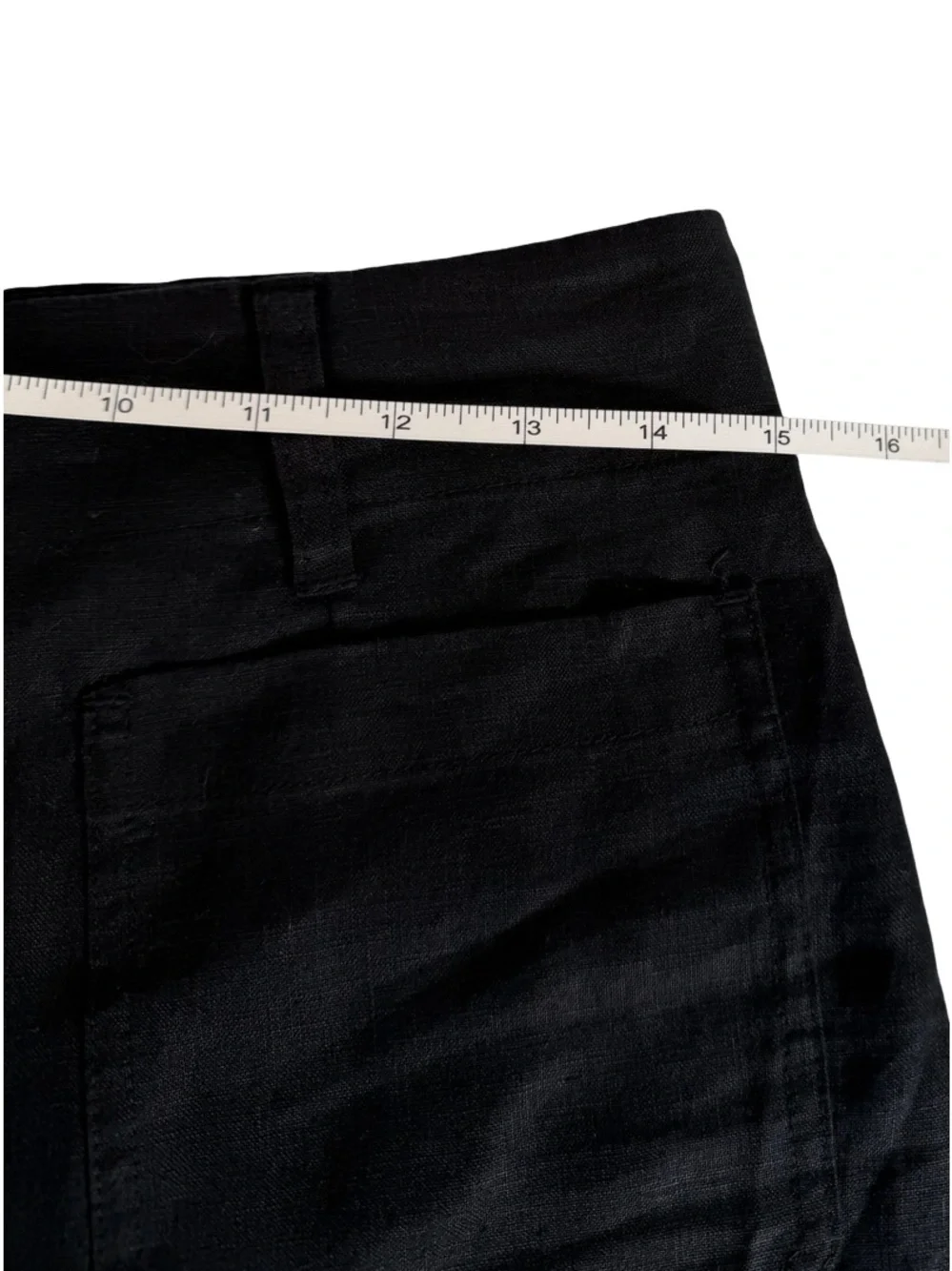 Quince Black 100% European Linen Patch Pocket Wide Leg High Rise Pants 6 NWT